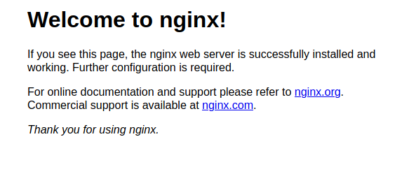 Nginx welcome screen