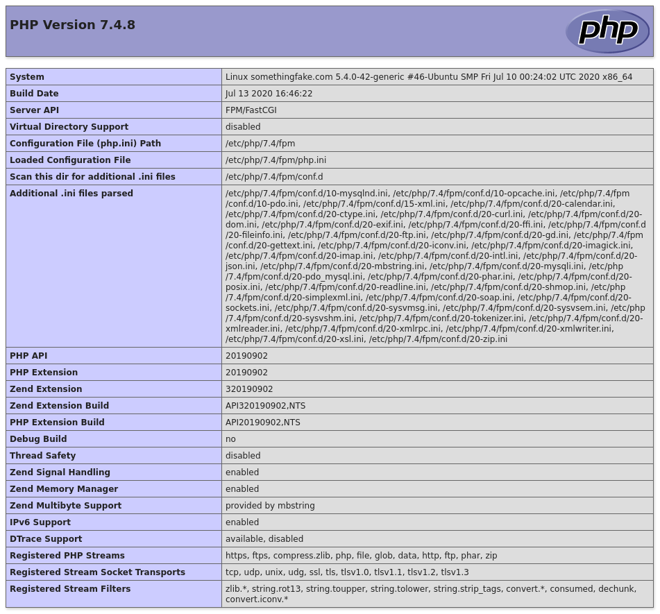 PHP information